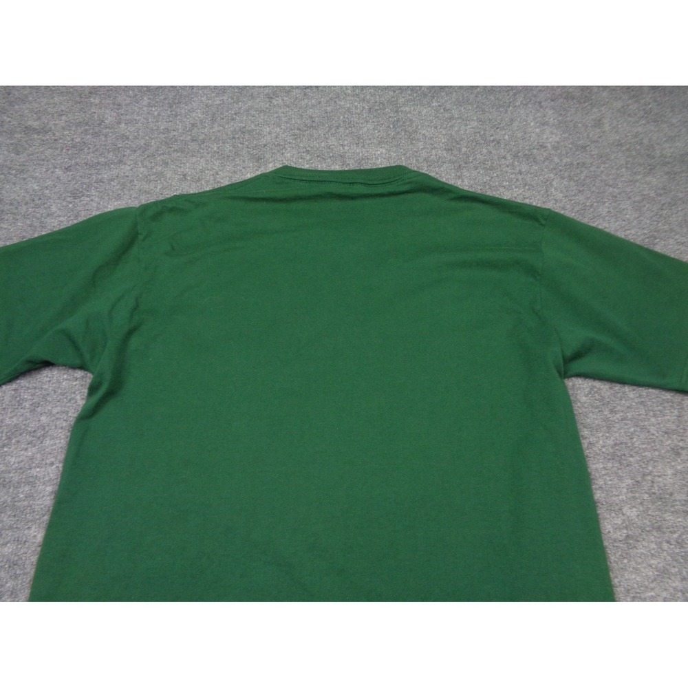 Vintage Jerzees Graphic Shirt L Green Equestrian Horse Riding Jockey Art Pocket - Picture 6 of 12